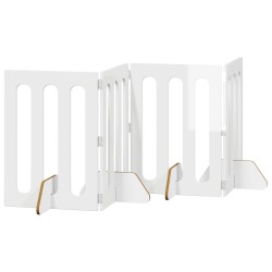 Clôture pliable pour animaux 4 pcs Blanc Brillant 640296640296