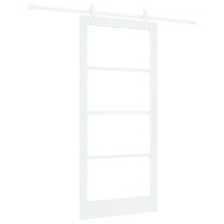 Porte coulissante Blanc 93 x 202 cm Bois de pin massif et verre 640300640300