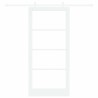 Porte coulissante Blanc 93 x 202 cm Bois de pin massif et verre 640300640300