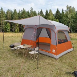 Tente familiale Gris et orange 380 x 260 x 190 cm Polyester 640302640302
