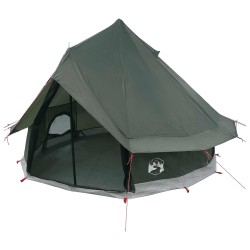 Tente Tipi avec toit Vert armée 250 x 250 cm Polyester et Acier 640306640306