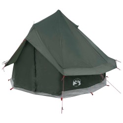 Tente Tipi avec toit Vert armée 250 x 250 cm Polyester et Acier 640306640306