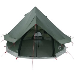 Tente Tipi avec toit Vert armée 250 x 250 cm Polyester et Acier 640306640306