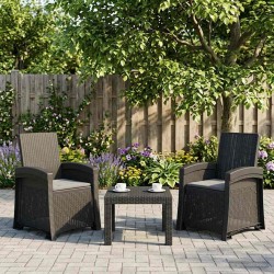 Chaise de jardin inclinable imitant le rotin 2 pcs Anthracite 640307640307