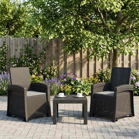Chaise de jardin inclinable imitant le rotin 2 pcs Anthracite 640307640307