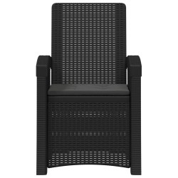 Chaise de jardin inclinable imitant le rotin 2 pcs Anthracite 640307640307