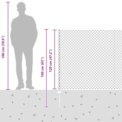 Clôture grillagée avec poteau 10 x 1,2 m Acier recouvert de PVC 640310640310