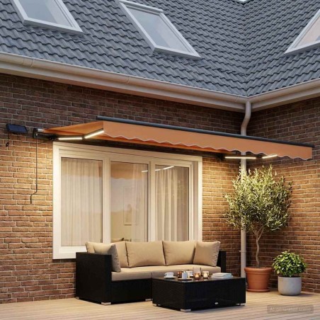 Auvent rétractable Sable 350 x 250 cm Tissu et Aluminium 640312640312