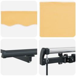 Auvent rétractable Sable 350 x 250 cm Tissu et Aluminium 640312640312