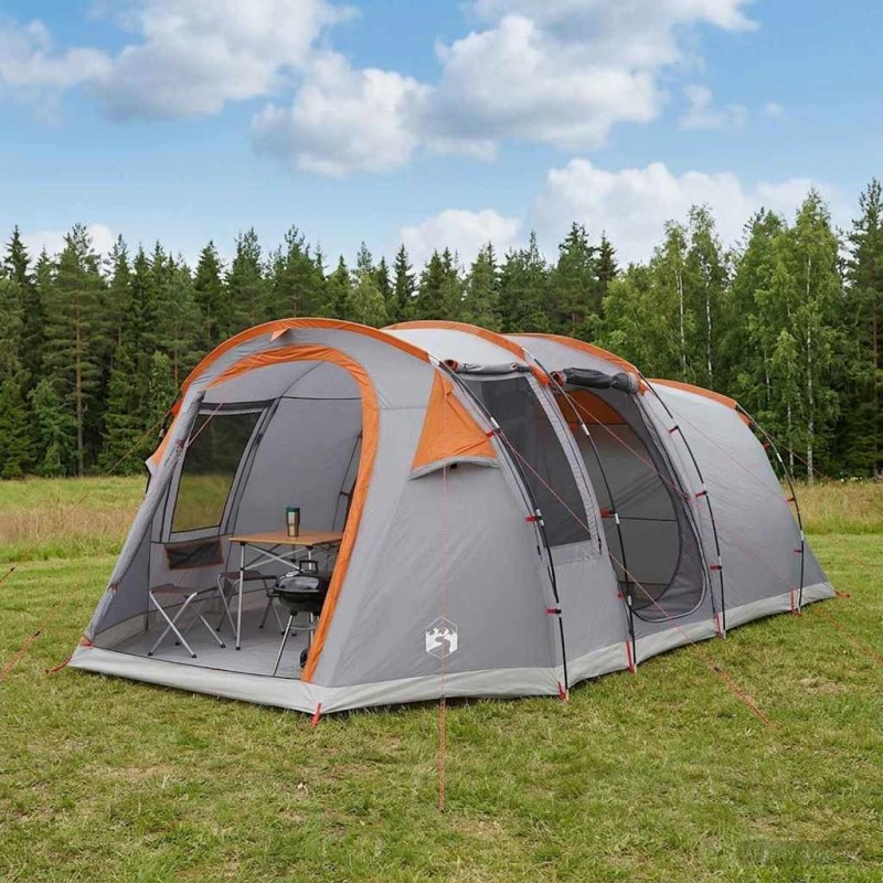 Tente tunnel Gris et orange 505 x 330 x 204 cm 640314640314