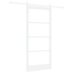 Porte coulissante Blanc 93 x 202 cm Bois de pin massif et verre 640316640316