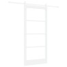 Porte coulissante Blanc 93 x 202 cm Bois de pin massif et verre 640316640316