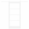 Porte coulissante Blanc 93 x 202 cm Bois de pin massif et verre 640316640316