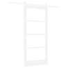 Porte coulissante Blanc 93 x 202 cm Bois de pin massif et verre 640316640316