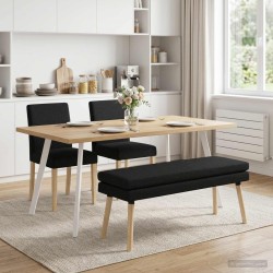 Banc à double couche Noir 110 x 40 x 47 cm Tissu 640320640320