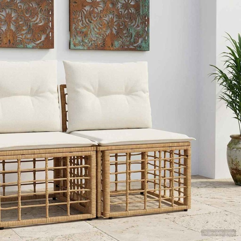 Unité de canapé sans accoudoir modulable pour extérieur Naturel 640321640321