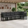 Ensemble de canapé de jardin 6 pcs Noir polyrotin 640324640324