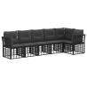 Ensemble de canapé de jardin 6 pcs Noir polyrotin 640324640324