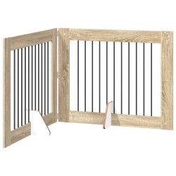 Porte de chien pliable avec supports 2 pcs Chêne Sonoma 640331640331