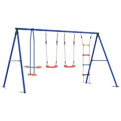Ensemble de balançoires d'extérieur Multicolore Acier et PE 640340640340