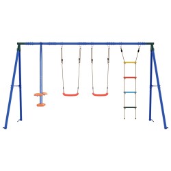 Ensemble de balançoires d'extérieur Multicolore Acier et PE 640340640340
