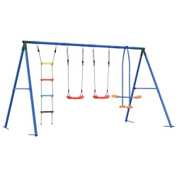 Ensemble de balançoires d'extérieur Multicolore Acier et PE 640340640340