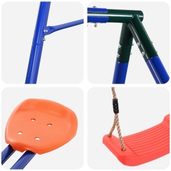 Ensemble de balançoires d'extérieur Multicolore Acier et PE 640340640340