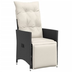 Ensemble à manger de jardin coussins 5pcs Noir Résine tressée 640344640344