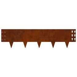 Bordure de Pelouse 30 pcs 100 x 25 cm Acier Rouillé 640346640346