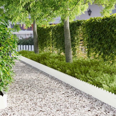Bordure de Pelouse 10 pcs 103 x 25 cm Acier Blanc 640348640348