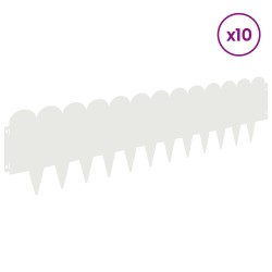 Bordure de Pelouse 10 pcs 103 x 25 cm Acier Blanc 640348640348