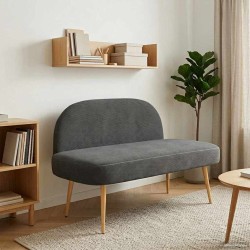 Banc rembourré avec dossier Gris foncé 110 x 60 x 76 cm 640350640350