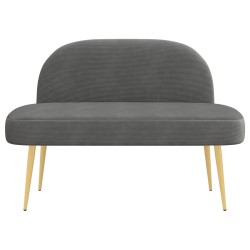 Banc rembourré avec dossier Gris foncé 110 x 60 x 76 cm 640350640350