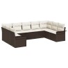 Ensemble de canapé de jardin avec coussin Marron polyrotin 640352640352