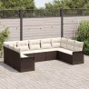 Ensemble de canapé de jardin avec coussin Marron polyrotin 640352640352