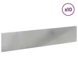 Bordure de Pelouse 10 pcs 100 x 22 cm Acier Argenté 640361640361