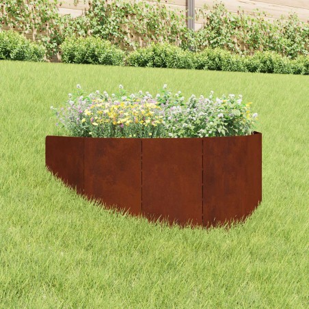 Bordure de Pelouse 100 x 45 cm Acier Rouillé 640362640362