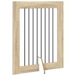 Porte de chien pliable avec supports 2 pcs Chêne Sonoma 640363640363