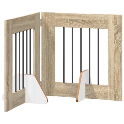 Porte de chien pliable avec supports 2 pcs Chêne Sonoma 640365640365