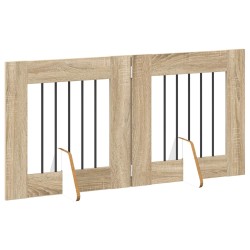 Porte de chien pliable avec supports 2 pcs Chêne Sonoma 640365640365