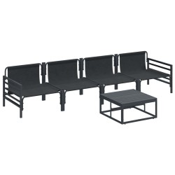 Ensemble de canapé de jardin avec coussin 5 pcs Noir Acier 640367640367