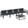 Ensemble de canapé de jardin avec coussin 5 pcs Noir Acier 640367640367