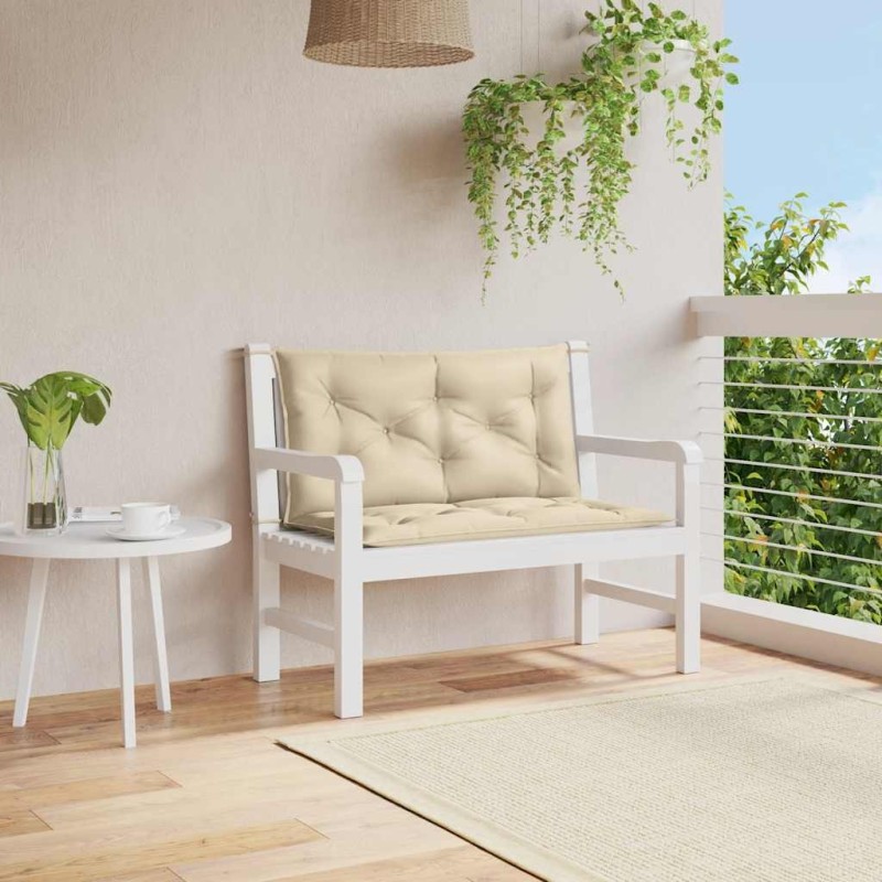 Coussin de banc de jardin beige 100x(50+50)x7 cm tissu oxford 640369640369