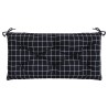 Coussin de banc de jardin carreaux noir 110x50x7 cm tissu 640370640370