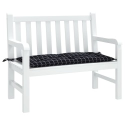 Coussin de banc de jardin carreaux noir 110x50x7 cm tissu 640370640370