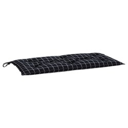 Coussin de banc de jardin carreaux noir 110x50x7 cm tissu 640370640370