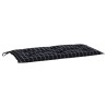 Coussin de banc de jardin carreaux noir 110x50x7 cm tissu 640370640370