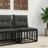 Unité de canapé sans accoudoir modulable pour extérieur Noir 640373640373