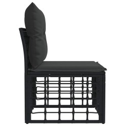 Unité de canapé sans accoudoir modulable pour extérieur Noir 640373640373