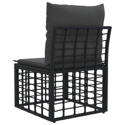 Unité de canapé sans accoudoir modulable pour extérieur Noir 640373640373